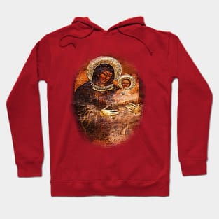 Icon of the Blessed Virgin Mary by Luke the Evangelist at Monastery of Saint Mark Catholic Church Hoodie